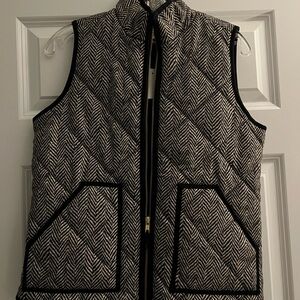 J. Crew Black and White Chevron Vest